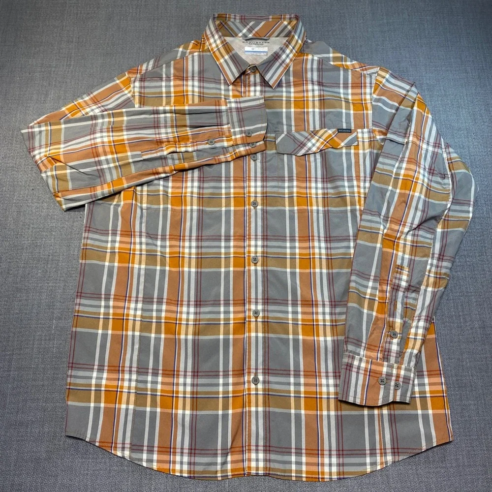 Columbia (Lot of 2) Omni-Shade Plaid Hiking Shirt Mens XL Long Sleeve Button Up